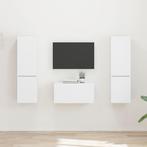 vidaXL Tv-meubelset 5 pcs Wit Bewerkt hout, Huis en Inrichting, Verzenden, Nieuw