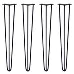 4 x 71cm pinpoten hairpin tafelpoten - Metaal - Zwart - 3, Huis en Inrichting, Nieuw, Metaal, Verzenden