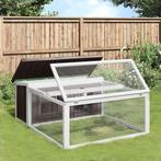vidaXL Konijnenhok 117,5x97x47,5 cm massief grenenhout grijs, Dieren en Toebehoren, Verzenden, Nieuw