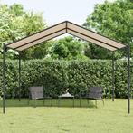 vidaXL Tuinpaviljoen 4x4 m staal en stof beige, Tuin en Terras, Partytenten, Verzenden, Nieuw