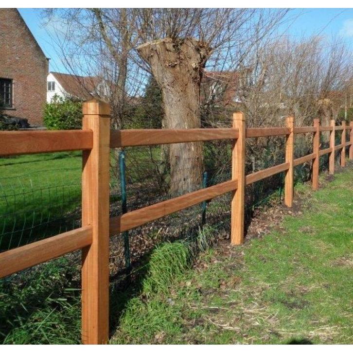 Kensington 1 hoekpaal met piramidekop in tropisch hardhout, Dieren en Toebehoren, Stalling en Weidegang