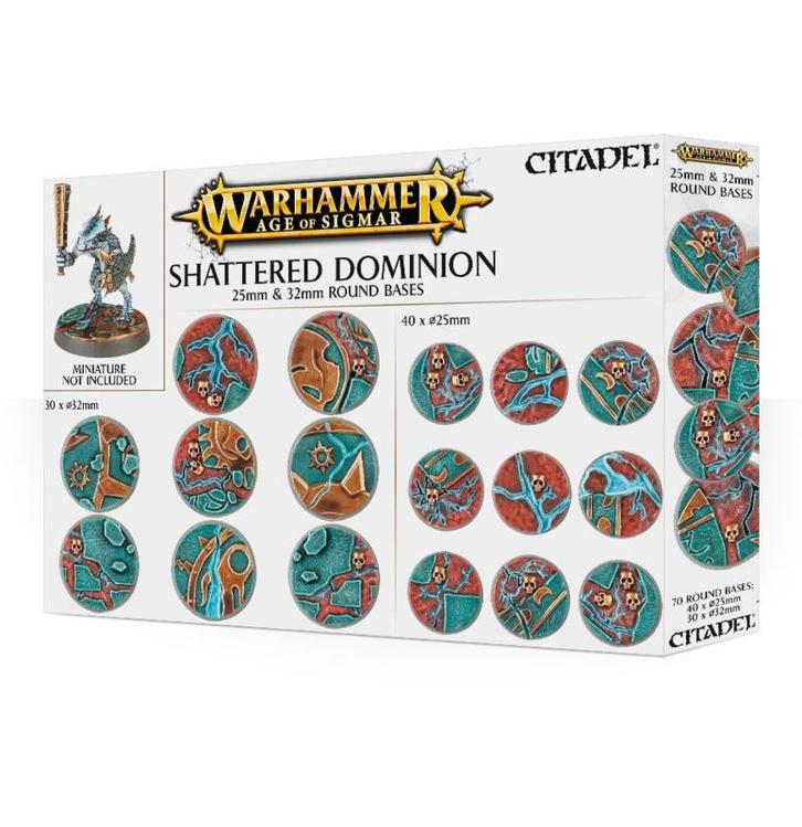 Shattered Dominion 25mm and 32mm round bases (Warhammer, Hobby en Vrije tijd, Wargaming, Ophalen of Verzenden