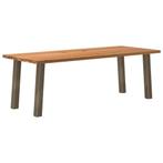 vidaXL Eettafel rechthoekig 220x90x74 cm massief eikenhout, Huis en Inrichting, Tafels | Eettafels, Verzenden, Nieuw