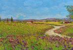 Gino Masini (1949) - Tuscany landscape with iris field