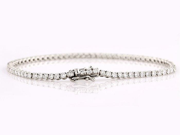 Armband - 14 karaat Witgoud - 3.50ct. tw. Diamant, Handtassen en Accessoires, Armbanden