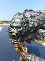 Beeld, sculpture of a steampunk monkey bronze gold - 31 cm -