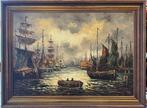 Arthur Franke (1940-?) - Hafenansicht mit Segelschiffen