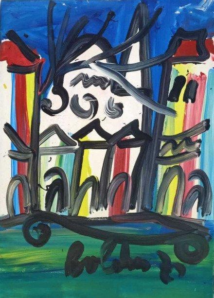 Gustavo Boldrini (1927-1988) - Paesaggio Veneziano, Antiek en Kunst, Kunst | Schilderijen | Modern