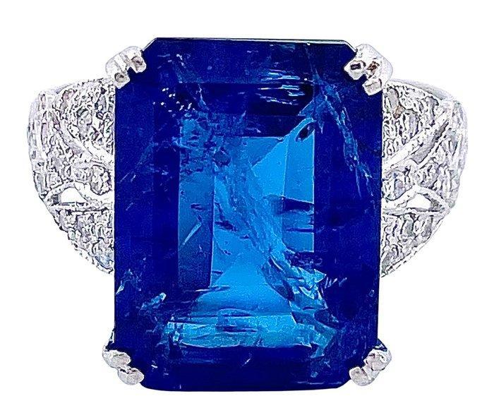 Bague Platine Tanzanite - Diamant, Handtassen en Accessoires, Ringen