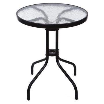 Stevige Tuintafel - 60cm Gehard Glas - Weerbestendig en D..., Tuin en Terras, Ophalen of Verzenden, Nieuw, Rond, Metaal