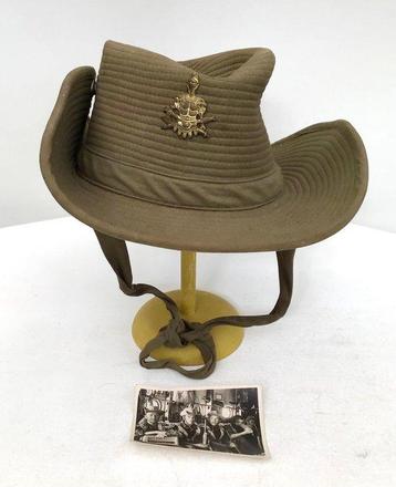 België - Militaire helm - ABL boshoed + foto - Historisch