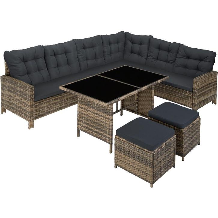 tectake Wicker zitgroep Barletta - natuur, Tuin en Terras, Tuinsets en Loungesets, Verzenden