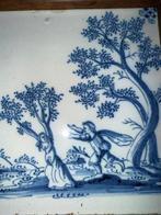 Tegel - Liefdespaar van bomen - Delft, Plateelbakkerij -, Antiek en Kunst