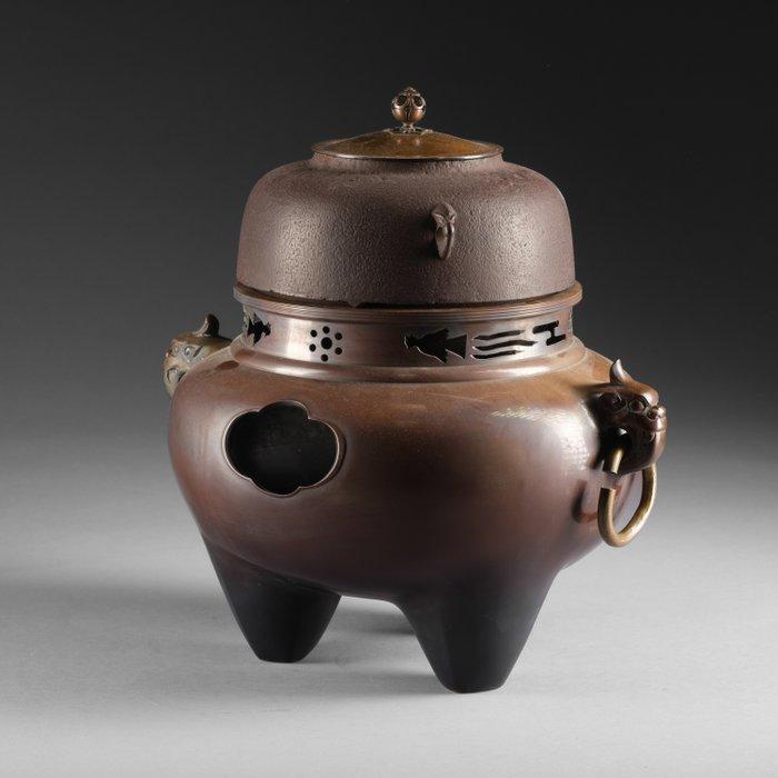 Chagama  (ijzeren theepot) - Brons, IJzer (gegoten) -, Antiquités & Art, Antiquités | Autres Antiquités