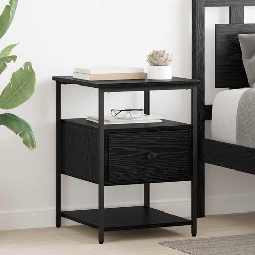 vidaXL Nachtkastje 2 pcs Zwart eiken 40 x 42 x 56 cm Bewerkt, Huis en Inrichting, Slaapkamer | Nachtkastjes, Nieuw, Verzenden
