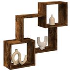 vidaXL Wandkast 78x18x71 cm bewerkt hout gerookt, Huis en Inrichting, Kasten | Wandmeubels, Verzenden, Nieuw