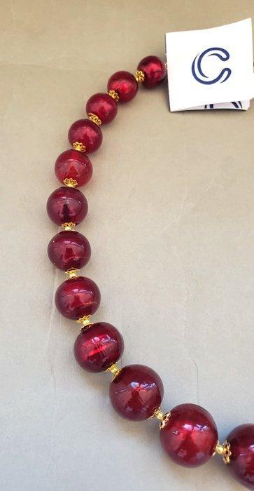 24 karaat - Geel goud, Murano - Halsketting, Antiquités & Art, Antiquités | Verre & Cristal