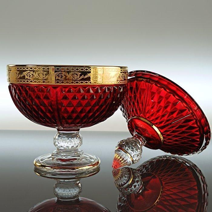 Secoloventesimo - Koekjesdoos - 24 kt goud - Rood Laag Goud, Antiek en Kunst, Antiek | Glaswerk en Kristal