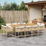 vidaXL 13-delige Tuinset met kussens poly rattan beige, Tuin en Terras, Tuinsets en Loungesets, Verzenden, Nieuw, Tuinset