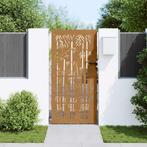 vidaXL Poort 85x200 cm bamboe-ontwerp cortenstaal, Verzenden, Nieuw