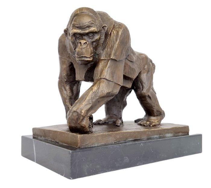 sculptuur, Gorilla - 30 cm - Brons, Marmer, Antiek en Kunst, Kunst | Designobjecten