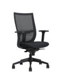 Curve  Ergo- bureaustoel met gaas rug zwart-zwart ES - Nieuw