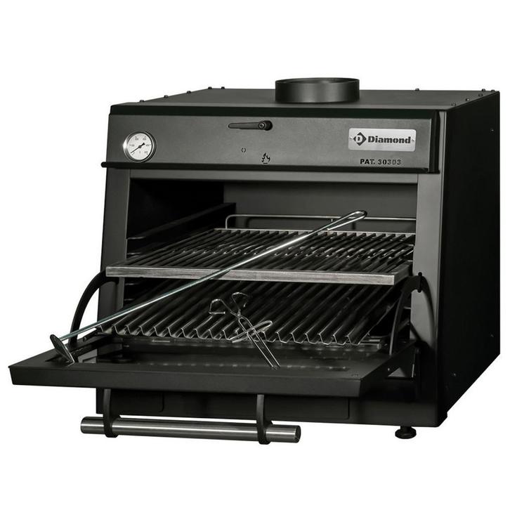 Houtskooloven-BBQ, GN 1/1 (60 Kg/h)/Zwart, Zakelijke goederen, Horeca | Keukenapparatuur, Nieuw in verpakking, Verzenden