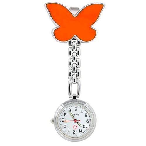 Fako® - Verpleegstershorloge - Vlinder - Oranje, Handtassen en Accessoires, Horloges | Dames, Verzenden