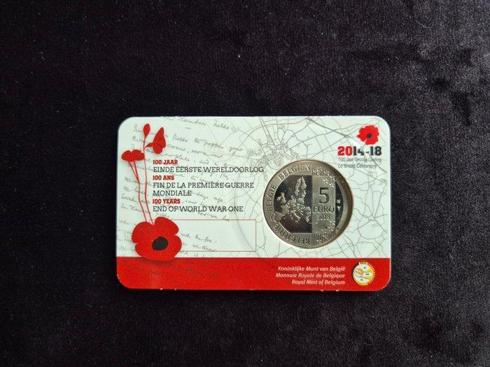 Belgique. 5 Euro 2018 100 jaar wapenstilstand en, Postzegels en Munten, Munten | Europa | Euromunten