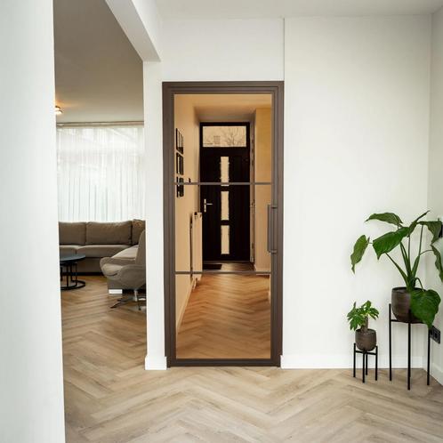 Stalen Binnendeur - Brons - 3 Vlaks - Brons rook glas, Doe-het-zelf en Bouw, Deuren en Vliegenramen, Nieuw, Metaal, Binnendeur