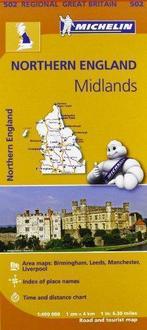 Northern England, The Midlands Regional Map 502 (Michelin, Zo goed als nieuw, Verzenden