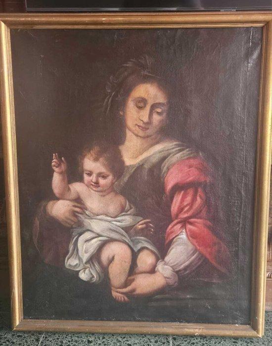 Europese school (XVIII) - Virgen con el Niño - NO RESERVE, Antiek en Kunst, Kunst | Schilderijen | Klassiek