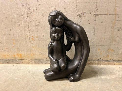 Perignem - Emiel Laskaris - sculptuur, vrouw met kind - 44, Antiek en Kunst, Antiek | Glaswerk en Kristal