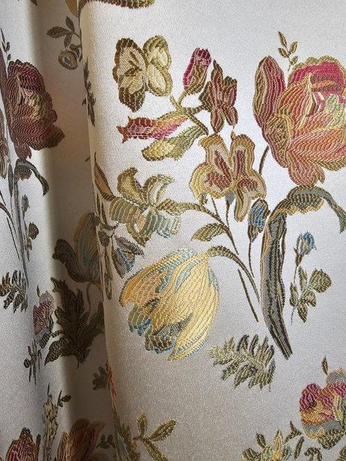 San Leucio Jacquard weefsel Champagne goudkleurig -, Antiek en Kunst, Antiek | Tapijten, Tafelkleden en Textiel