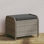 vidaXL Tuinkruk met kussen 58x46x46 cm poly rattan grijs, Verzenden, Nieuw