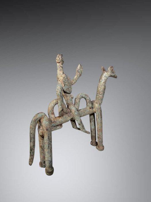 Prachtige Dogon-bronzen ruiter - cavalier dogon - Dogon -, Antiquités & Art, Art | Art non-occidental