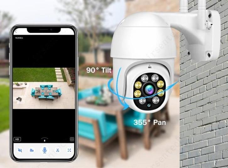 Wifi outdoor buiten beveiligingscamera dome Full HD waterdic, Audio, Tv en Foto, Videobewaking, Nieuw, Verzenden