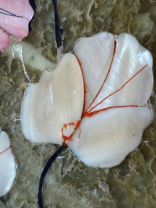 Sieradendoos - Marmer - Boek-steen en parelmoer, Antiek en Kunst, Curiosa en Brocante