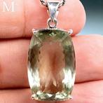 Sterling zilveren hanger met groene kwarts prasioliet