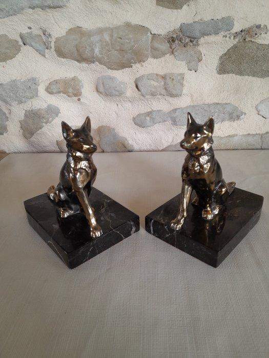 Tedd - Boekensteunen (2) - Marmer, Zinklegering, Antiquités & Art, Curiosités & Brocante