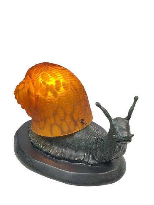 Nene slakvormige lamp - Nachtlampje - Brons, Glas, Antiek en Kunst, Curiosa en Brocante