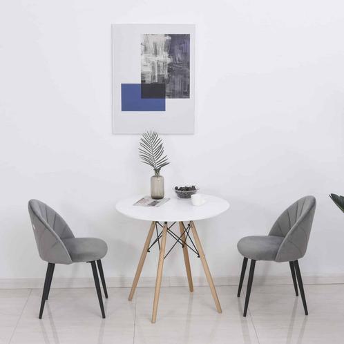 Eetstoelen - NordicLiving - Gestoffeerd - Metalen - Grijs, Huis en Inrichting, Stoelen, Grijs, Nieuw, Stof, Ophalen of Verzenden