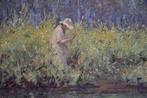 Chris van Dijk (1952) - Impressionist  Au bord du lac, Antiek en Kunst
