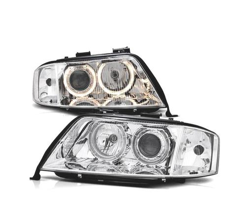 PHARES AUDI A6 4B 97-01 ANGEL EYES FOND CHROMÉ, Auto-onderdelen, Verlichting, Verzenden