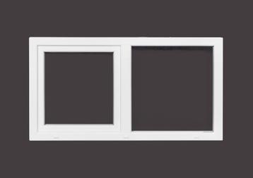 PVC raam vast-draaikiep B.200 x H.130 Wit stomp-profiel., Ophalen of Verzenden, Gevelraam of Ruit
