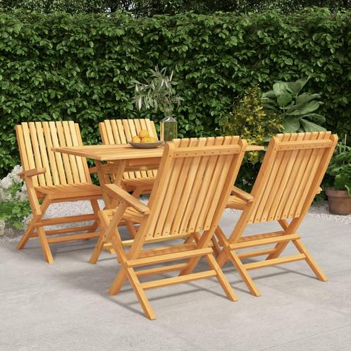 vidaXL 5-delige Tuinset massief teakhout, Tuin en Terras, Tuinsets en Loungesets, Tuinset, Nieuw, Verzenden