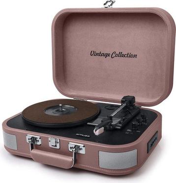 Platenspeler in koffer met Bluetooth roze kofferplatenspe..., Audio, Tv en Foto, Platenspelers, Verzenden, Nieuw