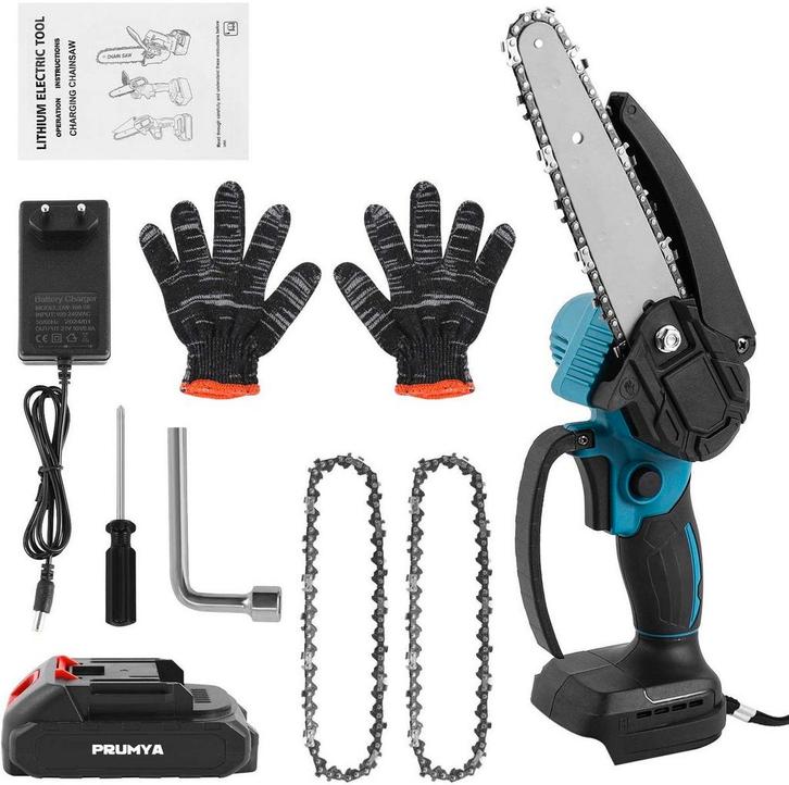 Mini kettingzaag - Elektrische snoeischaar - Met accu - Blau, Tuin en Terras, Handzagen, Nieuw, Verzenden