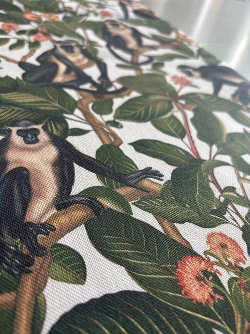 PORTRET VAN EEN GIBBON Exclusieve Panama Poly Katoenen Stof, Antiek en Kunst, Antiek | Tapijten, Tafelkleden en Textiel