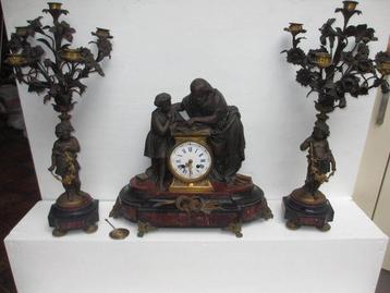Horloge Style Napoléon III - Bronze patiné - 1850-1900, Antiek en Kunst
